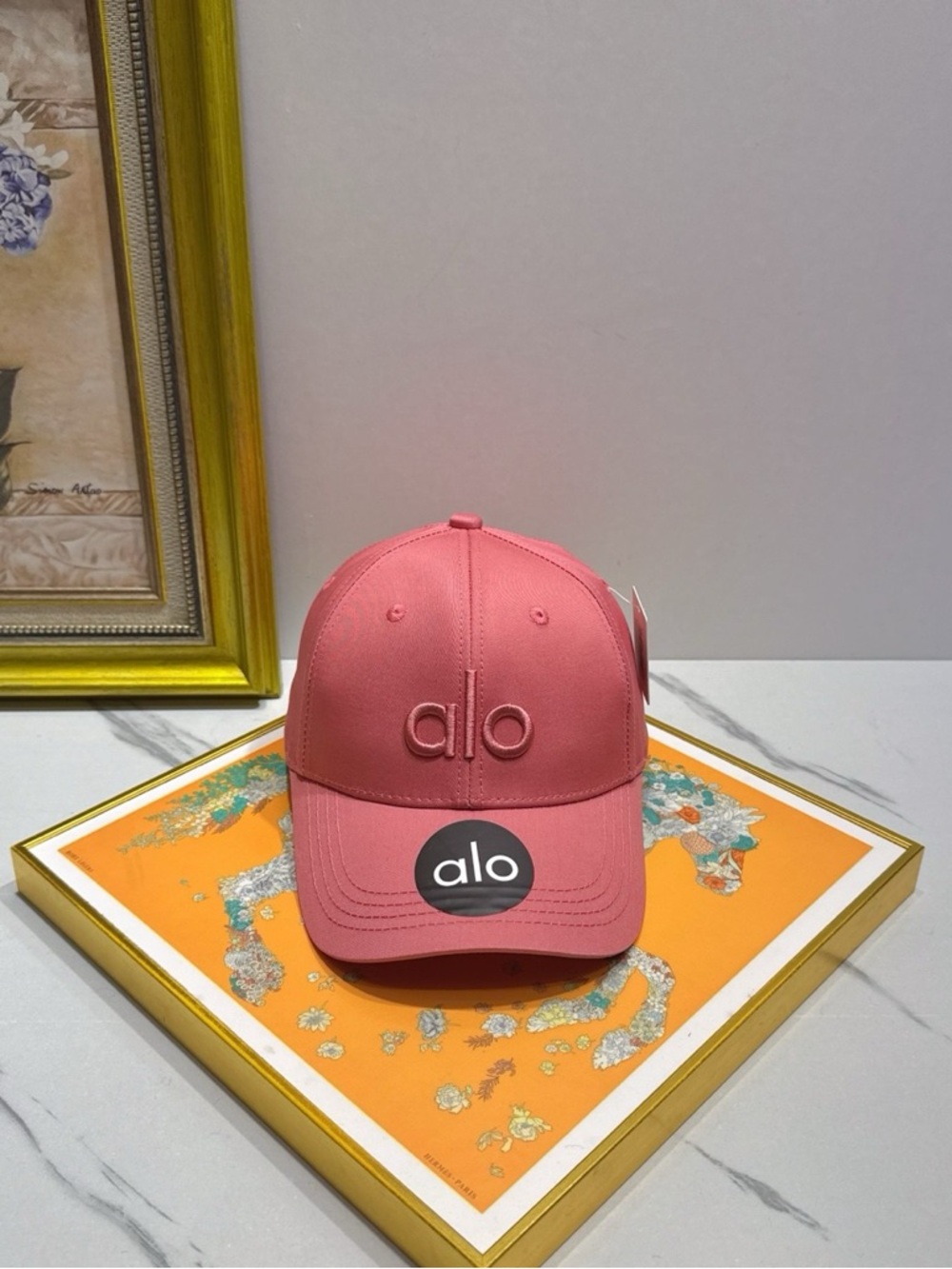 ALO Yoga Pink Embroidered Logo Baseball Cap